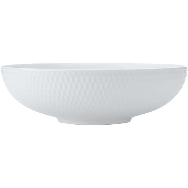 White Basics Diamonds Round Serving Bowl