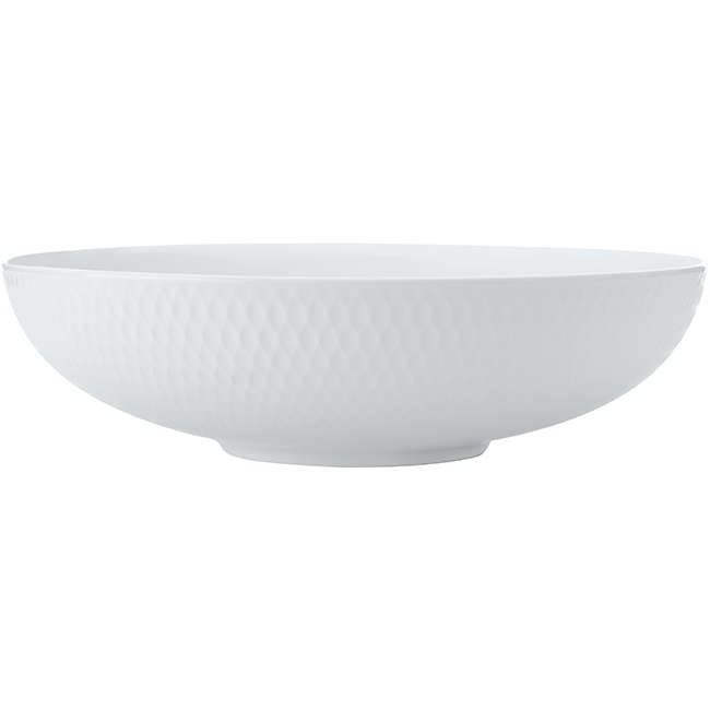 White Basics Diamonds Round Serving Bowl