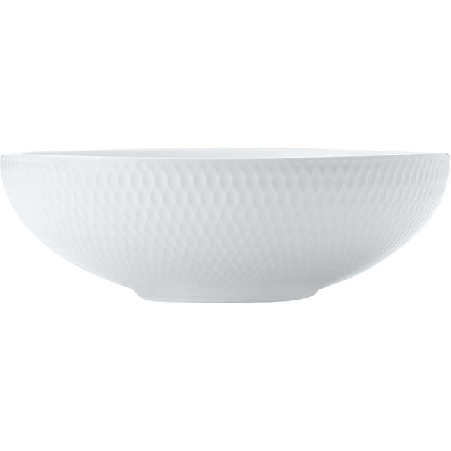 White Basics Diamonds Round Serving Bowl