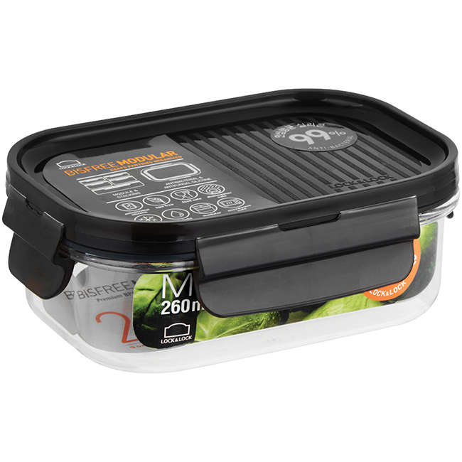 Modular Rectangular Storage Container With Lid