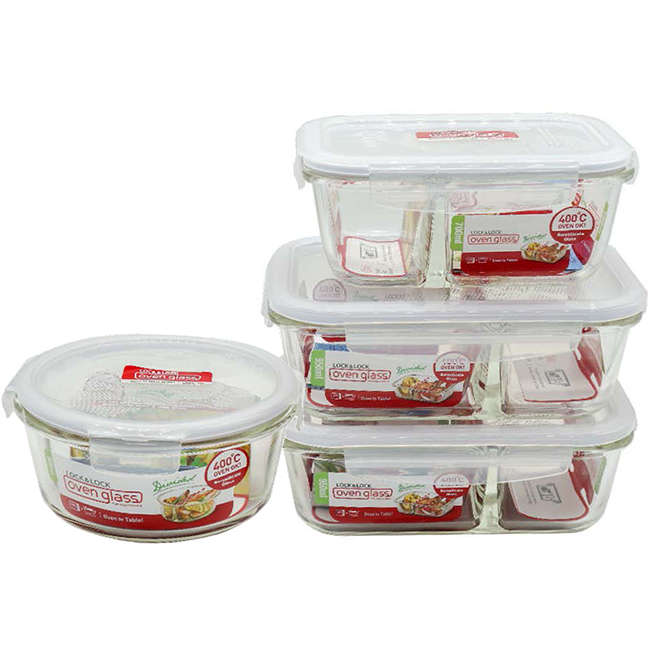 Euro Glass Storage Container Set, 4pc
