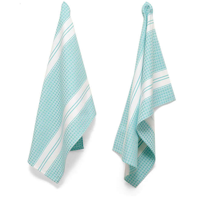 Designer Stripe Waffle Weave Tea Towels, Set of 2
