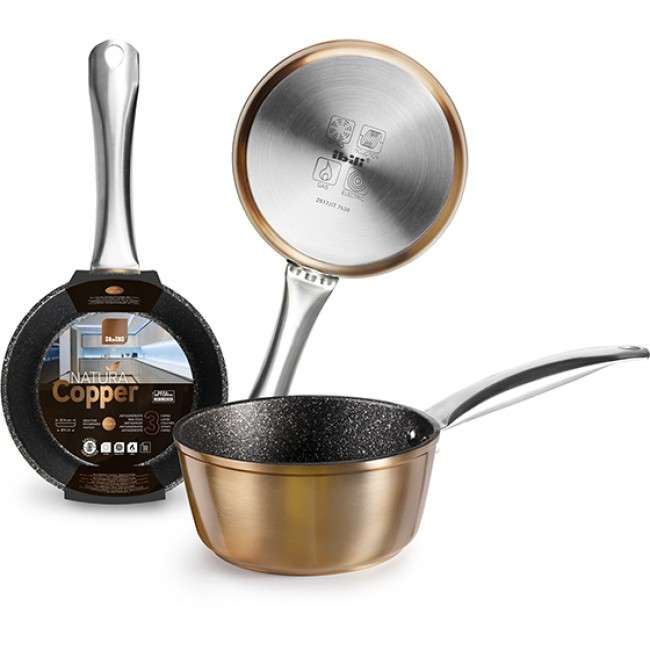 Natura Copper Non-Stick Saucepan, 14cm