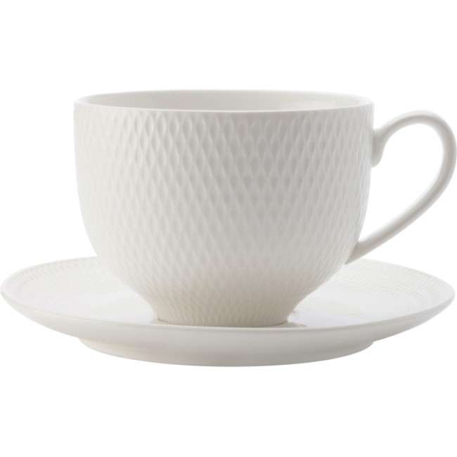 White Basics Diamonds Coupe Cup & Saucer