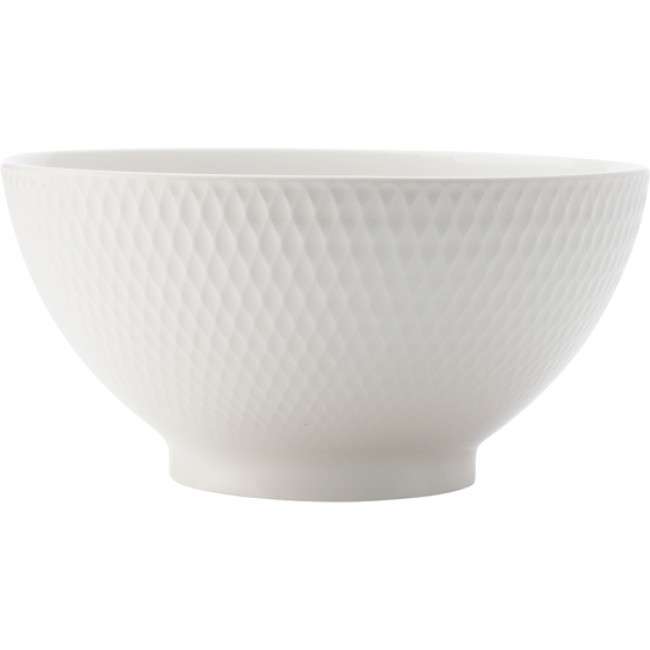White Basics Diamonds Noodle Bowl, 18cm
