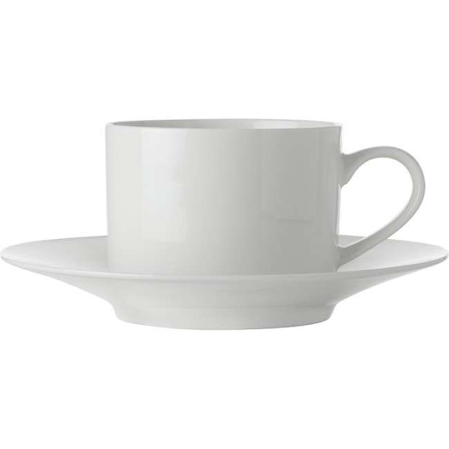 White Basics Straight Cup & Saucer