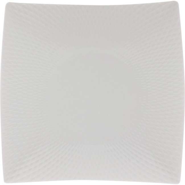 White Basics Diamonds Square Dinner Plate, 26cm