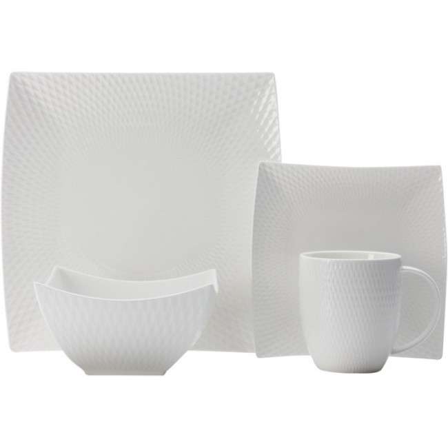 White Basics Diamonds Dinner Set, 16pc