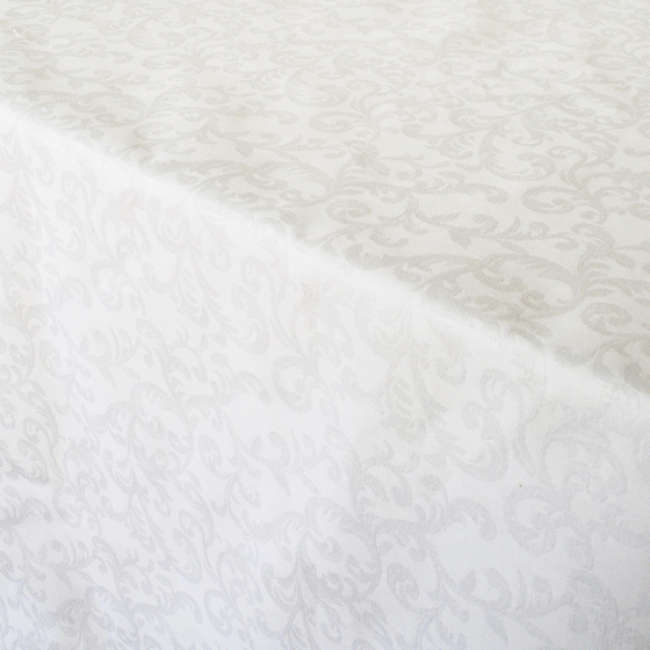 China Swirl White Rectangular Tablecloth