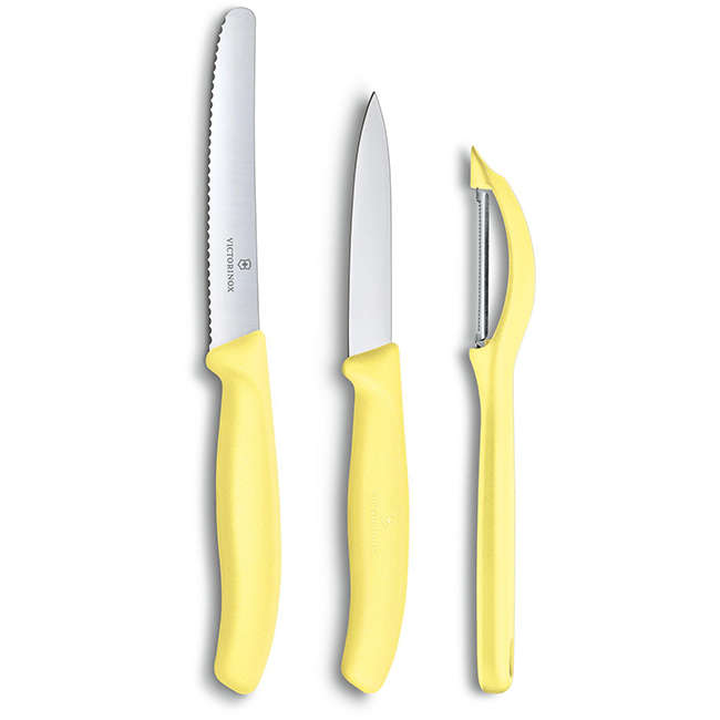 Swiss Classic Trend Colours Paring Knife Set with Universal Peeler