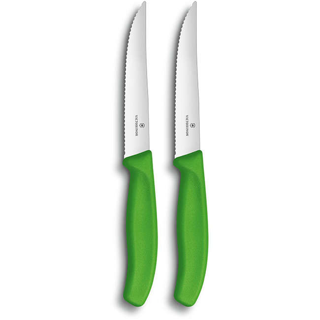 Set Of 2 Swiss Classic Gourmet Steak Knives, 12cm