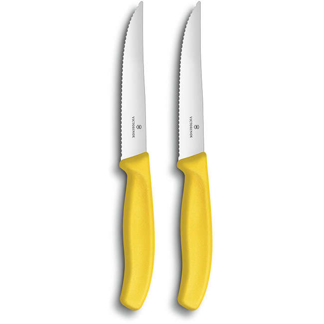 Set Of 2 Swiss Classic Gourmet Steak Knives, 12cm