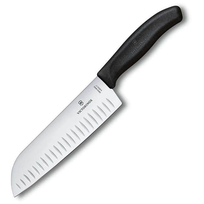 Swiss Classic Fluted Santoku Knife, 17cm