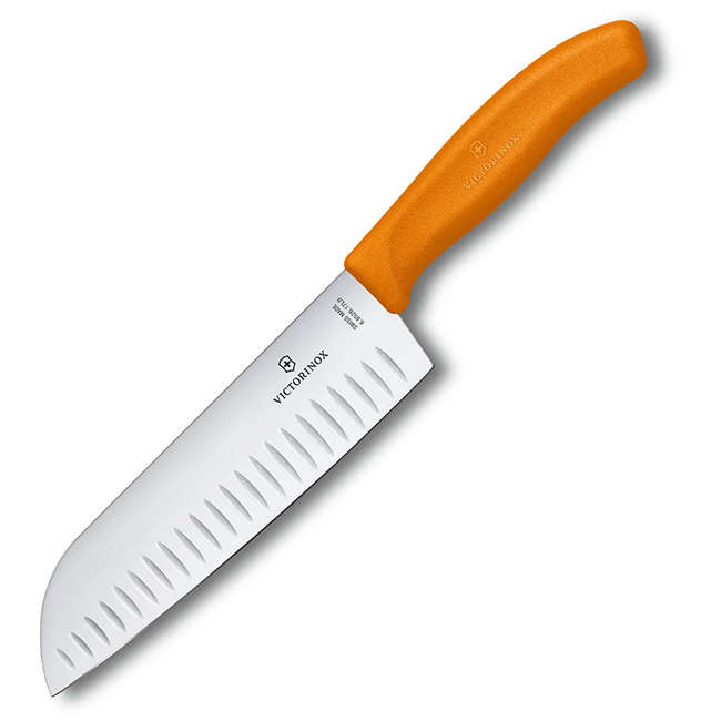 Swiss Classic Fluted Santoku Knife, 17cm