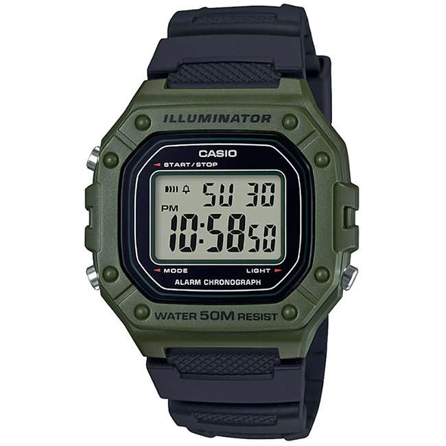 Standard Men's 50m Digital Wrist Watch, W-218H