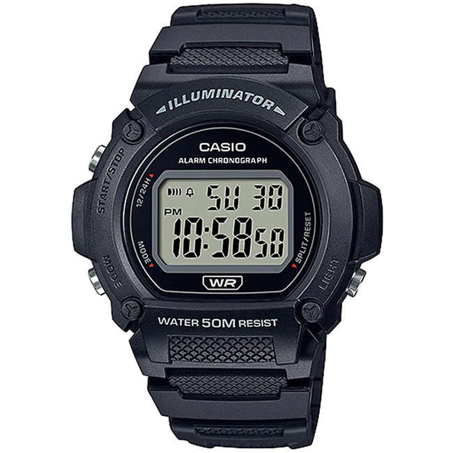 Standard Men's 50m Digital Wrist Watch, W-219H