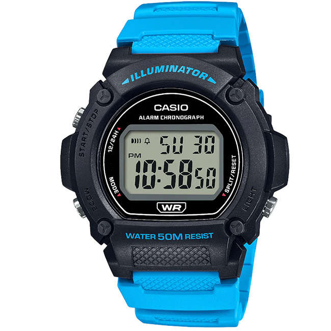 Standard Men's 50m Digital Wrist Watch, W-219H
