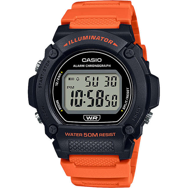 Standard Men's 50m Digital Wrist Watch, W-219H