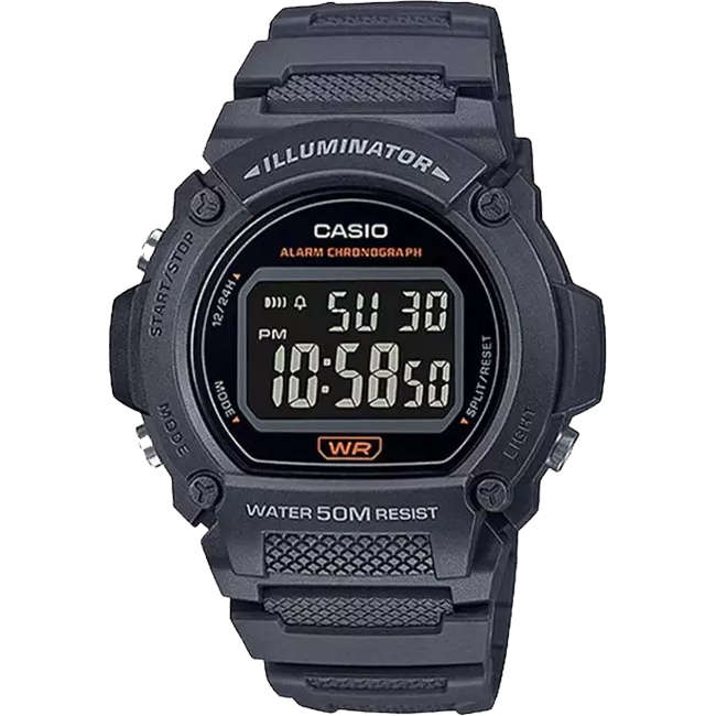 Standard Men's 50m Digital Wrist Watch, W-219H