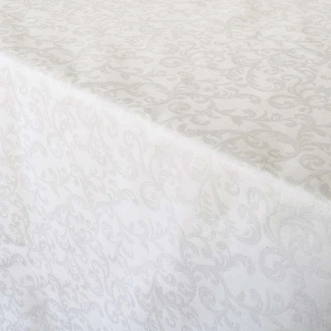 China Swirl White Round Tablecloth