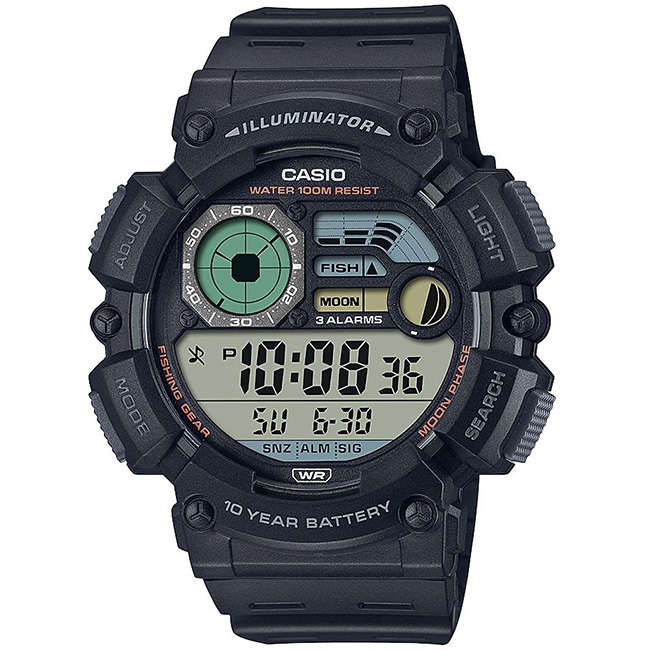 Standard Outgear Men's 100m Digital Fishing Wrist Watch, WS-1500H