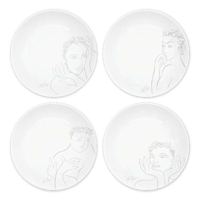 Sketchbook Grey Side Plates, Set Of 4