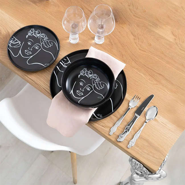 Black Sketchbook Cereal/Soup Bowls, Set Of 4
