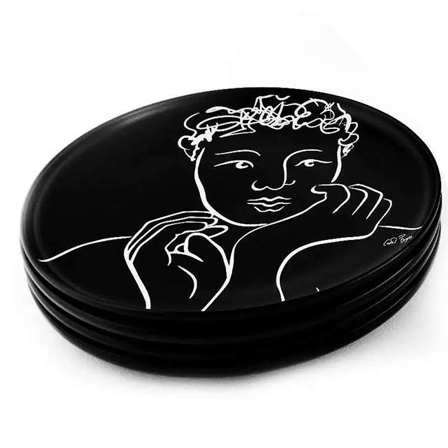 Black Sketchbook Dinner Plates, Set Of 4