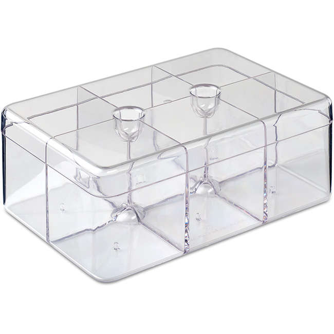 Rectangular 6 Division Tea Box