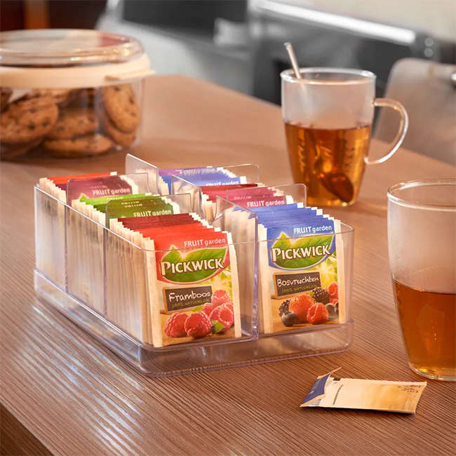 Rectangular 6 Division Tea Box