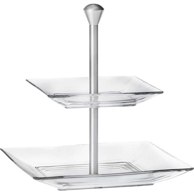 Palladio Glass 2 Tier Cake Stand