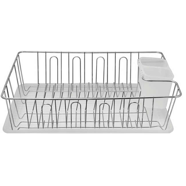 Chrome Dish Drying Rack With Drip Tray