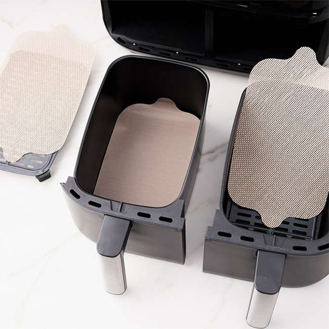 Reusable Dual Basket Airfryer Liners, Set of 4