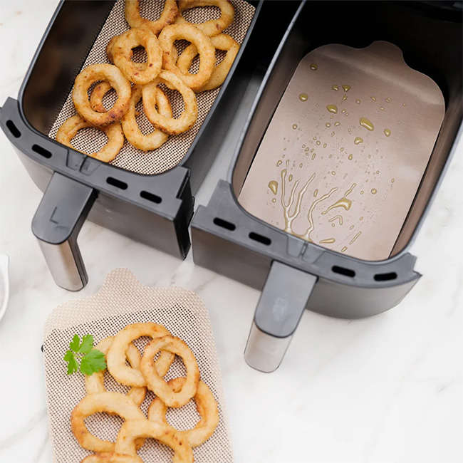 Reusable Dual Basket Airfryer Liners, Set of 4