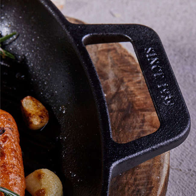 Enamelled Cast Iron Square Grill Pan with Helper Handles, 26cm