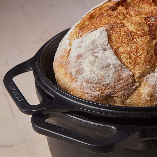 Enamelled Cast Iron Casserole with Reversible Grill Pan Lid, 5.7L