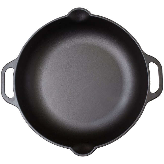 Enamelled Cast Iron Skillet With Helper Handles, 33cm