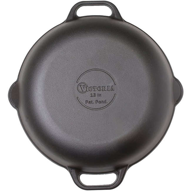 Enamelled Cast Iron Skillet With Helper Handles, 33cm