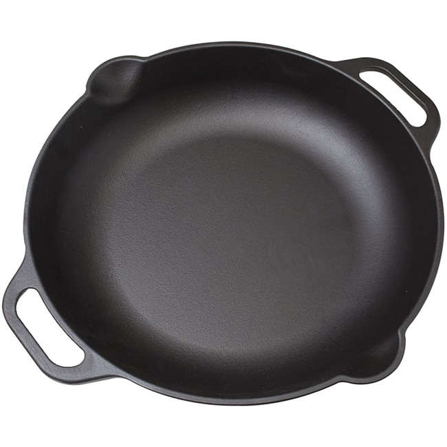 Seasoned Cast Iron Skillet With Helper Handles, 33cm