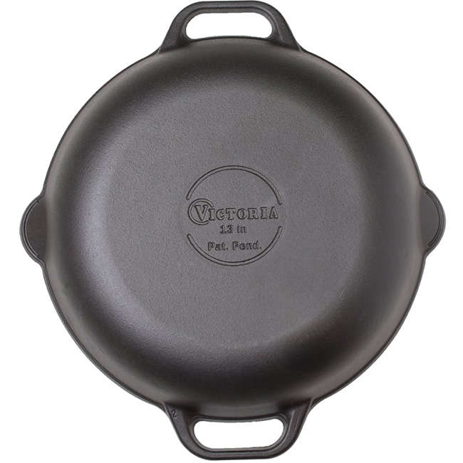 Seasoned Cast Iron Skillet With Helper Handles, 33cm