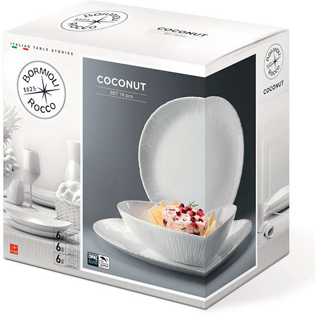 Coconut Tavola Dinner Set, 18pc