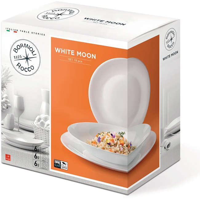 White Moon Dinner Set, 18pc