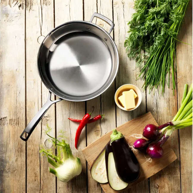 3 Ply Stainless Steel Uncoated Frying Pan, 28cm