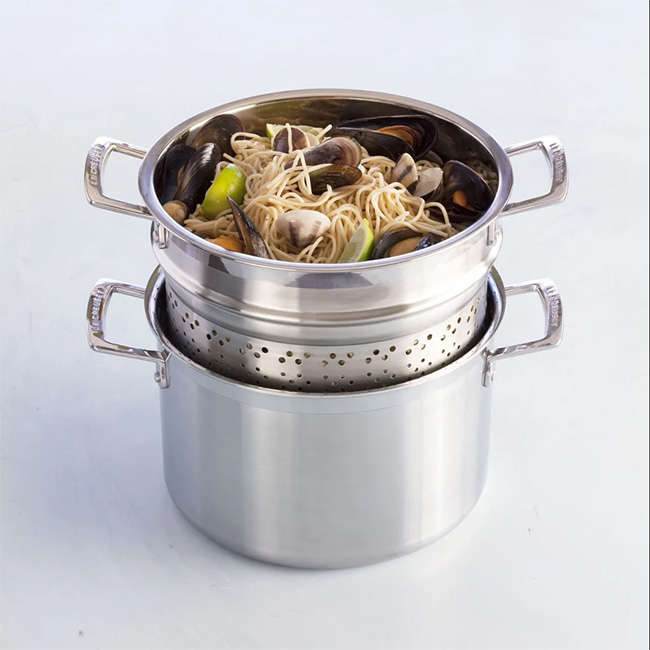 3 Ply Stainless Steel 24cm Pasta Pot With Sieve, 7.2L