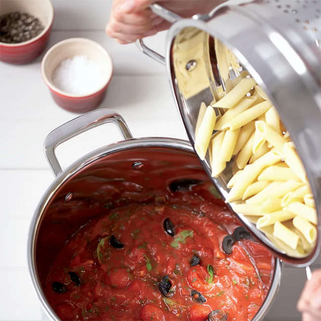 3 Ply Stainless Steel 24cm Pasta Pot With Sieve, 7.2L