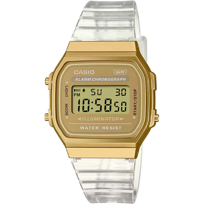Retro Gold Digital Wrist Watch, A168XESG-9ADF