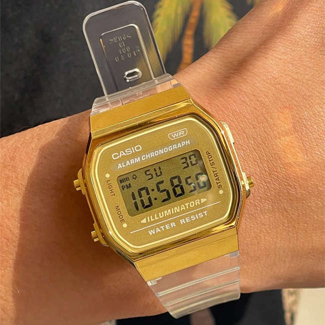 Retro Gold Digital Wrist Watch, A168XESG-9ADF