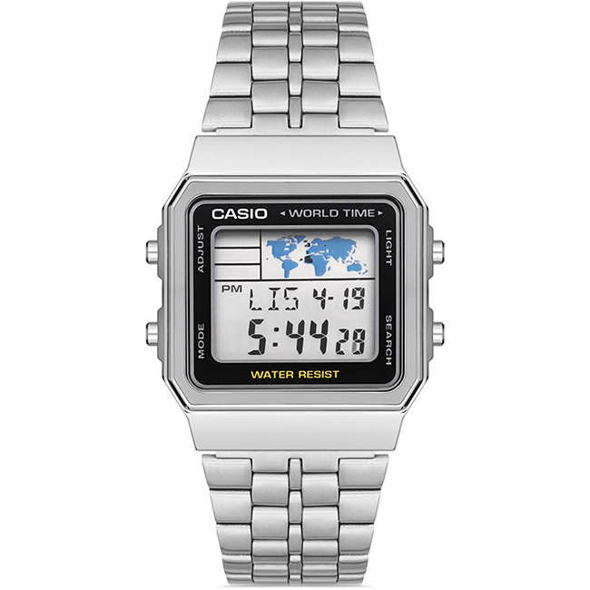 Retro World Time Digital Wrist Watch, A500WA-1DF