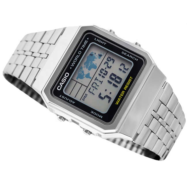 Retro World Time Digital Wrist Watch, A500WA-1DF