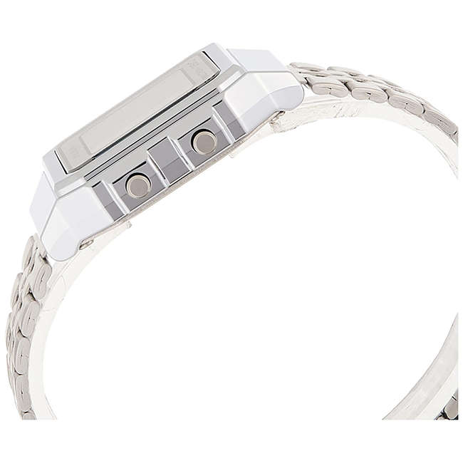 Retro Men's World Time Silver Digital Wrist Watch, A500WA-7DF